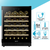 Baridi DH78 54 Bottle Undercounter/Freestanding Wine Fridge with Digital Touch Screen Controls, Wooden Shelves & LED Light 135L - Black