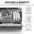 Baridi DH84 Tabletop Dishwasher 6 Place Settings 6.5L Capacity - Silver