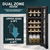 Baridi DH89 18 Bottle Dual Zone Wine Fridge/Cooler with Digital Touch Screen Controls, Wooden Shelves & LED Light - Black