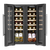 Baridi DH97 24 Bottle Dual Zone Wine Fridge with Digital Touch Screen Controls, Beech Wood Shelves & LED Light - Black