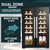 Baridi DH97 24 Bottle Dual Zone Wine Fridge with Digital Touch Screen Controls, Beech Wood Shelves & LED Light - Black