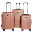 Dellonda DL125 Lightweight ABS Luggage Set with TSA Lock - Rose Gold