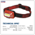Sealey HT08RR Rechargeable Head Torch with Auto-Sensor 8W COB LED - Red