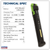 Sealey LED01G Rechargeable Slim Folding Pocket Light 2 COB & 1 SMD LED - Green