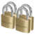 Siegen S0992 Brass Body Padlock with Brass Cylinder Keyed Alike - Pack of 4
