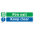 Worksafe SS32V1 Fire Exit Keep Clear (Large) Safety Sign - Self-Adhesive Vinyl