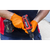 Sealey SSP56L Diamond Grip Extra-Thick Nitrile Powder-Free Gloves, Orange, Large - Pack of 50