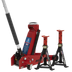Sealey 3010CX Standard Chassis Trolley Jack 3 Tonne with Axle Stands (Pair) 3 Tonne Capacity per Stand