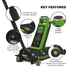 Sealey 3040AG Premier Low Profile Trolley Jack with Rocket Lift 3 Tonne - Green