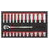 Sealey AK66722 Premier Ratchet Wrench & Socket Set 3/8"Sq Drive 25pc