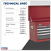 Sealey AP2201BB American Pro Topchest 6 Drawer - Red/Grey