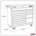Superline Pro AP41120 Heavy-Duty Rollcab 12 Drawer - Red
