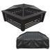 Dellonda DG238 89cm Square Outdoor Fire Pit, Mesh Screen Lid, Black with Water-Resistant Drawstring Cover