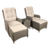 Dellonda DG68 Chester Rattan Wicker Outdoor Recliner Loungers & Table Set 5pc