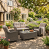 Dellonda DG88 Chester Rattan Wicker Outdoor Lounge Set 3pc