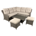 Dellonda DG89 Chester Rattan Wicker Outdoor 5-Seater Corner Sofa, Adjustable Table & Footstools Set 5pc