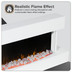 Baridi DH113 Wall Mounting Electric Fireplace with LED Flame Effect 46" - White