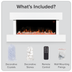 Baridi DH113 Wall Mounting Electric Fireplace with LED Flame Effect 46" - White
