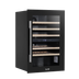 Baridi DH118 57 Bottle Built-In Dual Zone Wine Cooler with Beech Wood Shelves & LED Light - Black