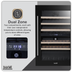 Baridi DH118 57 Bottle Built-In Dual Zone Wine Cooler with Beech Wood Shelves & LED Light - Black