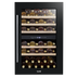 Baridi DH118 57 Bottle Built-In Dual Zone Wine Cooler with Beech Wood Shelves & LED Light - Black