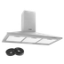 Baridi DH128 Curved Glass Cooker Hood with Carbon Filters & LED Lights 60cm - Stainless Steel