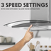 Baridi DH128 Curved Glass Cooker Hood with Carbon Filters & LED Lights 60cm - Stainless Steel