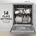 Baridi DH167 Regular Sized Freestanding Dishwasher 60cm Wide 14 Place Settings - Silver