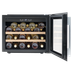 Baridi DH205 28 Bottle Built-In Wine Cooler with Touch Screen Controls, Beech Wood Shelves & LED Light - Black