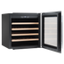 Baridi DH206 36 Bottle Built-In Wine Cooler with Touchscreen Controls, Beech Wood Shelves & LED Light - Black