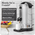 Baridi DH269 Hot Water Boiler/Tea Urn 10L Capacity, Stainless Steel