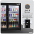 Baridi DH273 Back Bar Drinks Fridge/Cooler with Double Sliding Door & Security Lock 190L - Black