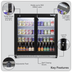 Baridi DH273 Back Bar Drinks Fridge/Cooler with Double Sliding Door & Security Lock 190L - Black