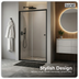 Baridi DH293 Sliding Shower Door 1000 x 1850mm, 6mm Tempered Glass, Reversible - Black
