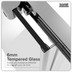 Baridi DH295 Sliding Shower Door 1200 x 1850mm, 6mm Tempered Glass, Reversible - Black