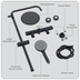 Baridi DH315 Thermostatic Shower Mixer Set, 20cm Round Head, Adjustable Rail - Black
