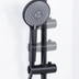 Baridi DH315 Thermostatic Shower Mixer Set, 20cm Round Head, Adjustable Rail - Black