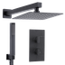 Baridi DH321 Concealed Thermostatic Shower Set 20 x 20cm Square Head & Hand Shower - Black