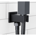 Baridi DH321 Concealed Thermostatic Shower Set 20 x 20cm Square Head & Hand Shower - Black