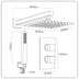 Baridi DH321 Concealed Thermostatic Shower Set 20 x 20cm Square Head & Hand Shower - Black