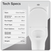 Baridi DH332 Close-Coupled Toilet with Soft Close Seat, Dual Flush Cistern & Rimless Flush - White