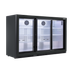 Baridi DH337 Back Bar Drinks Fridge/Cooler with Triple Sliding Door & Security Lock 307L - Black