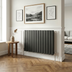 Baridi DH346 Horizontal Radiator Contemporary Double Flat Panel Design 600 x 910mm - Black