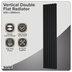 Baridi DH355 Vertical Radiator Contemporary Double Flat Panel Design 420 x 1800mm - White