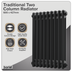Baridi DH361 Horizontal Traditional 2 Column Radiator 600 x 427mm - Black