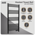 Baridi DH371 Electric Heated Towel Rail 1085 x 535mm with LED Display - Black