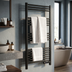 Baridi DH371 Electric Heated Towel Rail 1085 x 535mm with LED Display - Black