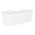 Baridi DH420 Double-Ended Fluted Design Bath with Slim Rim 168cm - Gloss White