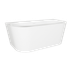 Baridi DH421 Back-to-Wall Slim Rim Bath with Overflow System 150cm - Gloss White