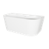 Baridi DH421 Back-to-Wall Slim Rim Bath with Overflow System 150cm - Gloss White